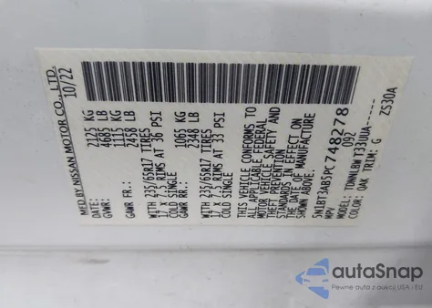 2023 Nissan Rogue S Intelligent Awd z USA, uszkodzony, nr VIN 5N1BT3AB5PC748278